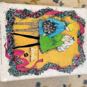 Vintage Barbie case with duct tape on one side